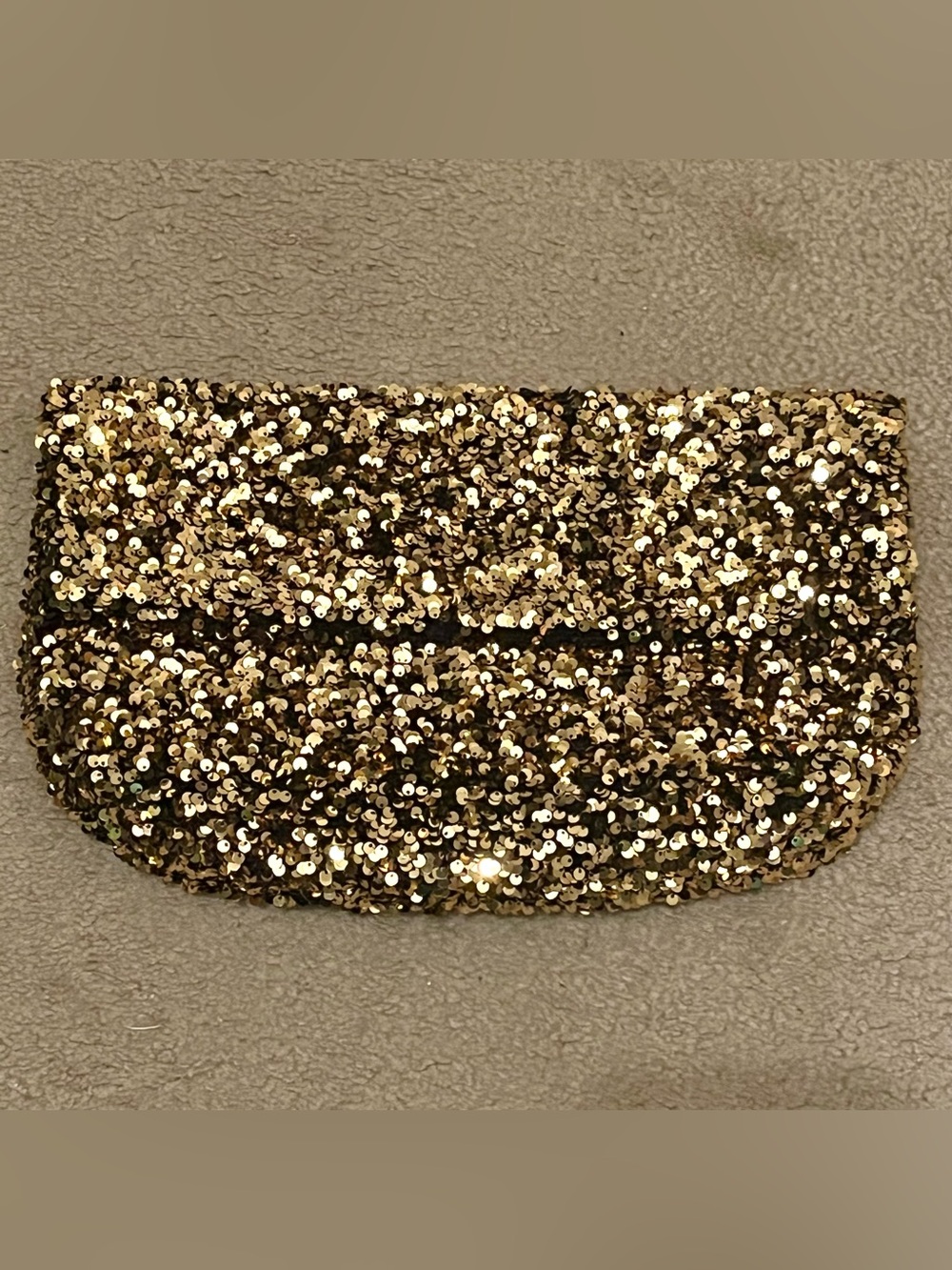 Topshop ASOS large gold sequin clutch purse